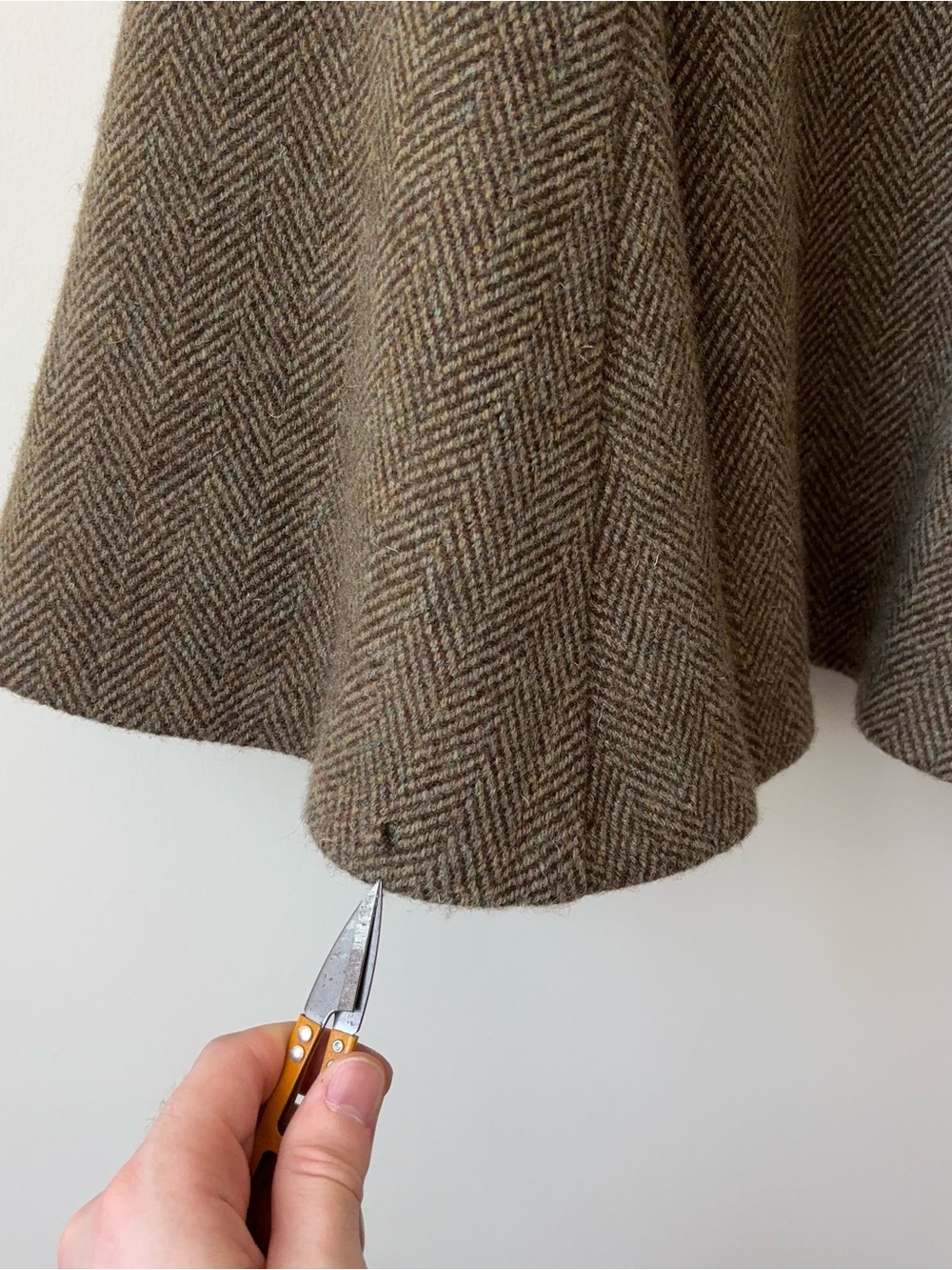 Vintage Ralph Lauren 100% Wool Herringbone Tweed Slip Dress Size 2 Blue Label - Picture 11 of 14